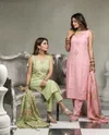 K 1235 By Naisha Vatican Manual Work Kurti With Bottom Dupatta 